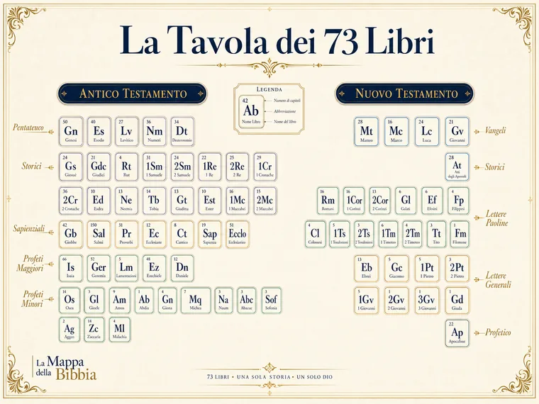 La Tavola dei 73 Libri della Bibbia